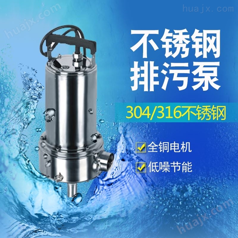 750W单相耐腐蚀不锈钢工业潜水泵污水抽水泵